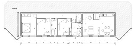 Osnova prizemnog stambenog objekta - 100m2 v.2.