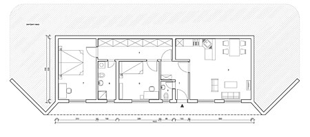 Osnova prizemnog stambenog objekta - 75m2