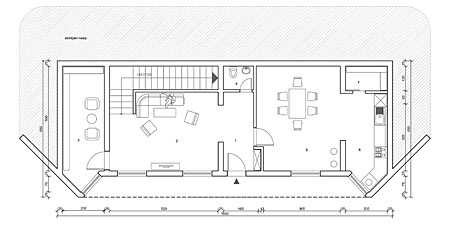 Osnova spratnog stambenog objekta - 125m2 - prizemlje