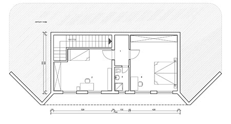 Osnova spratnog stambenog objekta - 125m2 - sprat